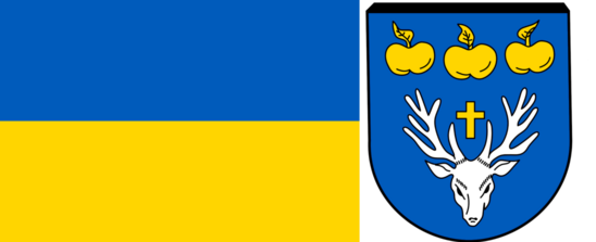 Ukrainische Flagge - Wappen Gemeinde Rheurdt